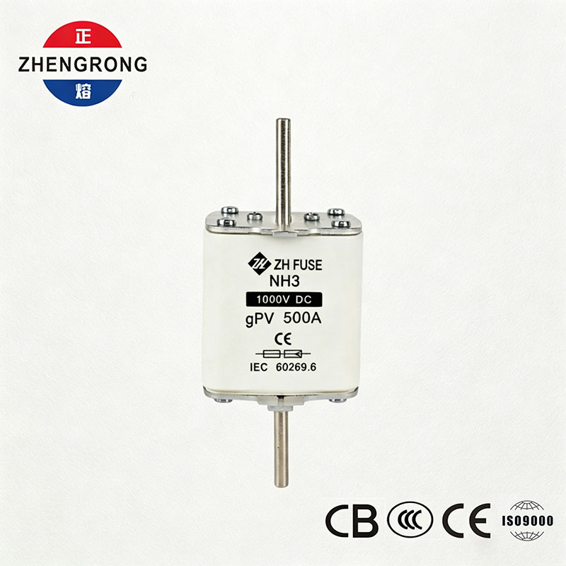 NH3 1000V DC 500A gPV Fuse لأنظمة الطاقة الشمسية الكهروضوئية