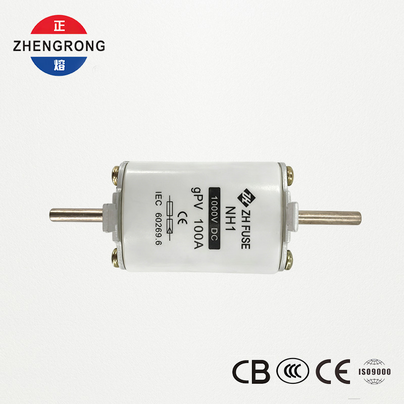 PV DC فيوز NH1 100A 1000V | تمت الموافقة على CE & IEC 60269.6 للصفائف الشمسية
